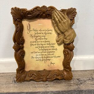 Home Interiors The Lords Prayer Decorative Brown Prayer Frame. Religious